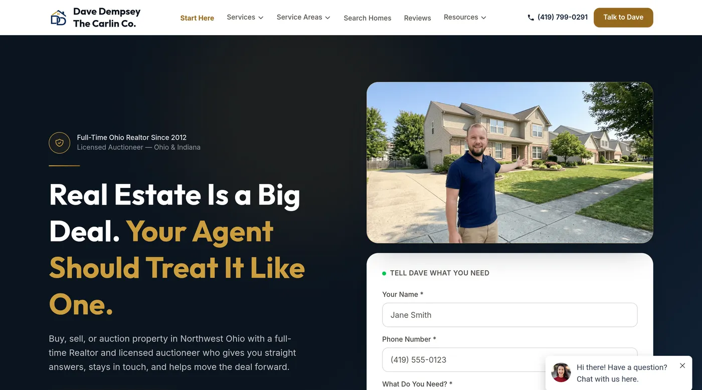Dave Dempsey, Realtor: A 98-Speed Website With an Interactive Sales Map and a Full Calculator Library