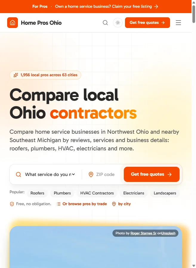 Home Pros Ohio on mobile