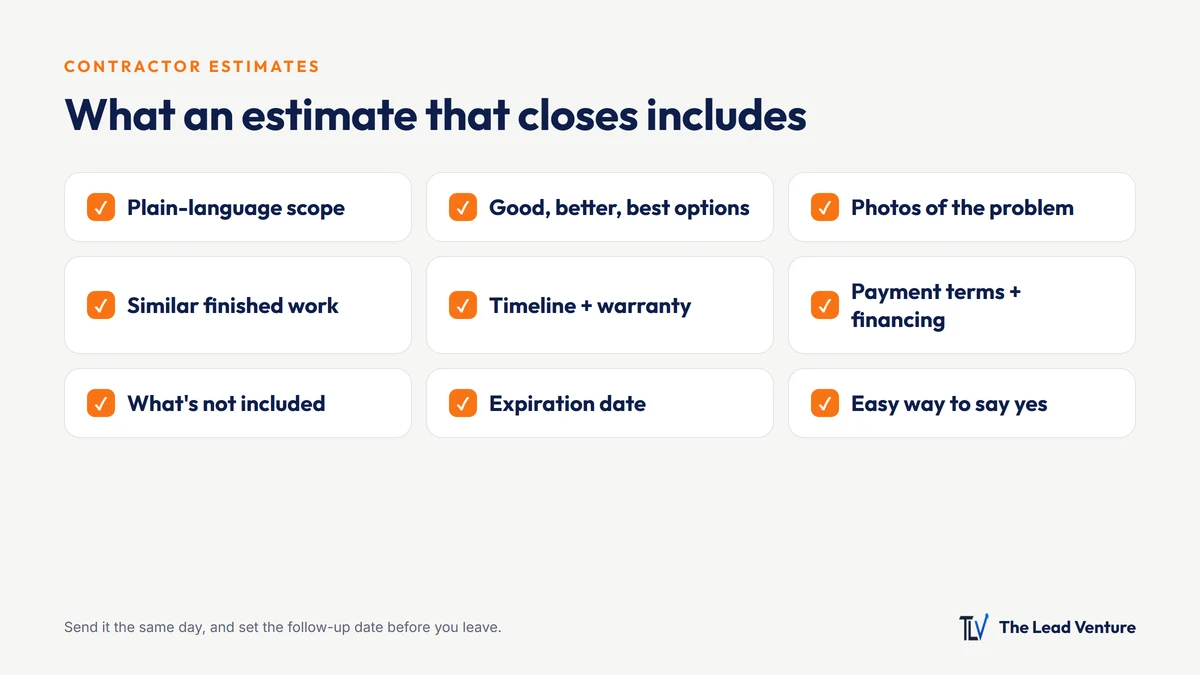 How to Write a Contractor Estimate That Closes (With a Checklist)